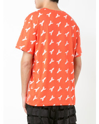 T-shirt girocollo stampata arancione di CHRISTOPHER RAEBURN