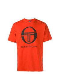 T-shirt girocollo stampata arancione di Sergio Tacchini