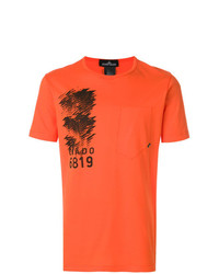 T-shirt girocollo stampata arancione di Stone Island Shadow Project