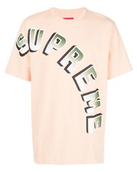 T-shirt girocollo stampata arancione di Supreme