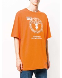 T-shirt girocollo stampata arancione di Heron Preston