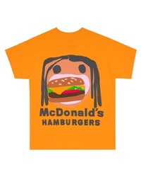 T-shirt girocollo stampata arancione di Travis Scott Astroworld