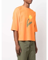 T-shirt girocollo stampata arancione di Jacquemus
