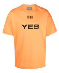 T-shirt girocollo stampata arancione di VTMNTS