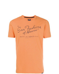 T-shirt girocollo stampata arancione di Woolrich