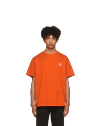 T-shirt girocollo stampata arancione di Wooyoungmi