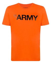 T-shirt girocollo stampata arancione di Yves Salomon
