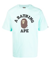 T-shirt girocollo stampata azzurra di A Bathing Ape