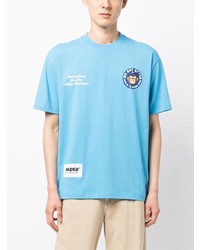 T-shirt girocollo stampata azzurra di AAPE BY A BATHING APE