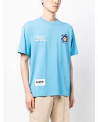 T-shirt girocollo stampata azzurra di AAPE BY A BATHING APE