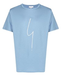 T-shirt girocollo stampata azzurra di agnès b.