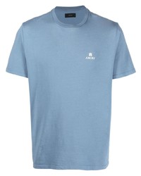 T-shirt girocollo stampata azzurra di Amiri
