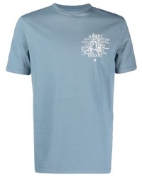 T-shirt girocollo stampata azzurra di Amiri