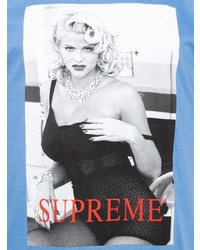 T-shirt girocollo stampata azzurra di Supreme