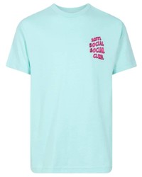 T-shirt girocollo stampata azzurra di Anti Social Social Club