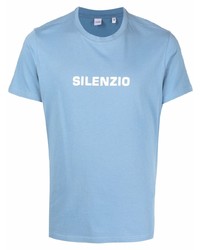 T-shirt girocollo stampata azzurra di Aspesi