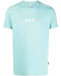 T-shirt girocollo stampata azzurra di Aspesi