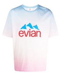 T-shirt girocollo stampata azzurra di Balmain
