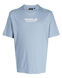 T-shirt girocollo stampata azzurra di Barbour