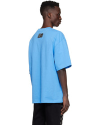 T-shirt girocollo stampata azzurra di We11done