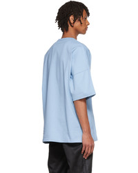 T-shirt girocollo stampata azzurra di Alexander McQueen