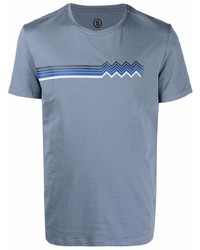 T-shirt girocollo stampata azzurra di Bogner