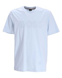 T-shirt girocollo stampata azzurra di BOSS