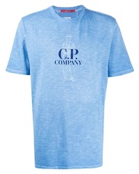 T-shirt girocollo stampata azzurra di C.P. Company