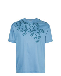 T-shirt girocollo stampata azzurra di Cerruti 1881