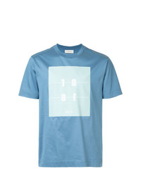 T-shirt girocollo stampata azzurra di Cerruti 1881