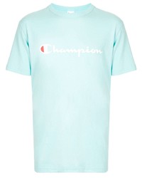 T-shirt girocollo stampata azzurra di Champion