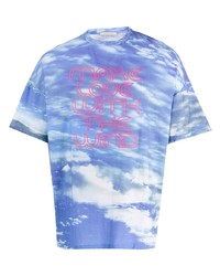 T-shirt girocollo stampata azzurra di Christopher Kane
