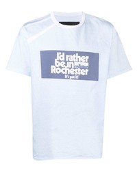 T-shirt girocollo stampata azzurra di Coach