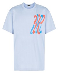 T-shirt girocollo stampata azzurra di Comme Des Garcons Homme Plus