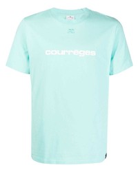 T-shirt girocollo stampata azzurra di Courrèges
