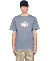 T-shirt girocollo stampata azzurra di Dime