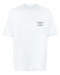 T-shirt girocollo stampata azzurra di Drôle De Monsieur