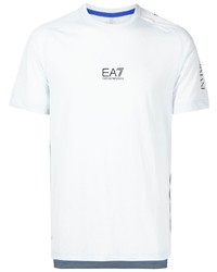 T-shirt girocollo stampata azzurra di Ea7 Emporio Armani