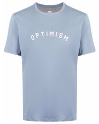 T-shirt girocollo stampata azzurra di Eleventy