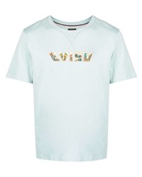 T-shirt girocollo stampata azzurra di Evisu