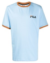 T-shirt girocollo stampata azzurra di Fila