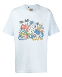 T-shirt girocollo stampata azzurra di GALLERY DEPT.