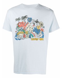 T-shirt girocollo stampata azzurra di GALLERY DEPT.