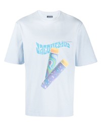 T-shirt girocollo stampata azzurra di Jacquemus