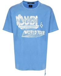 T-shirt girocollo stampata azzurra di Ksubi