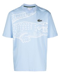 T-shirt girocollo stampata azzurra di Lacoste