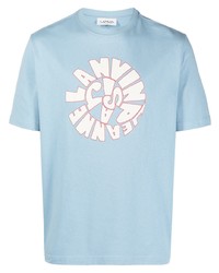 T-shirt girocollo stampata azzurra di Lanvin