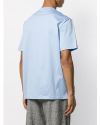 T-shirt girocollo stampata azzurra di Versace