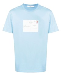T-shirt girocollo stampata azzurra di MAISON KITSUNÉ
