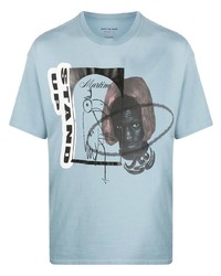 T-shirt girocollo stampata azzurra di Martine Rose